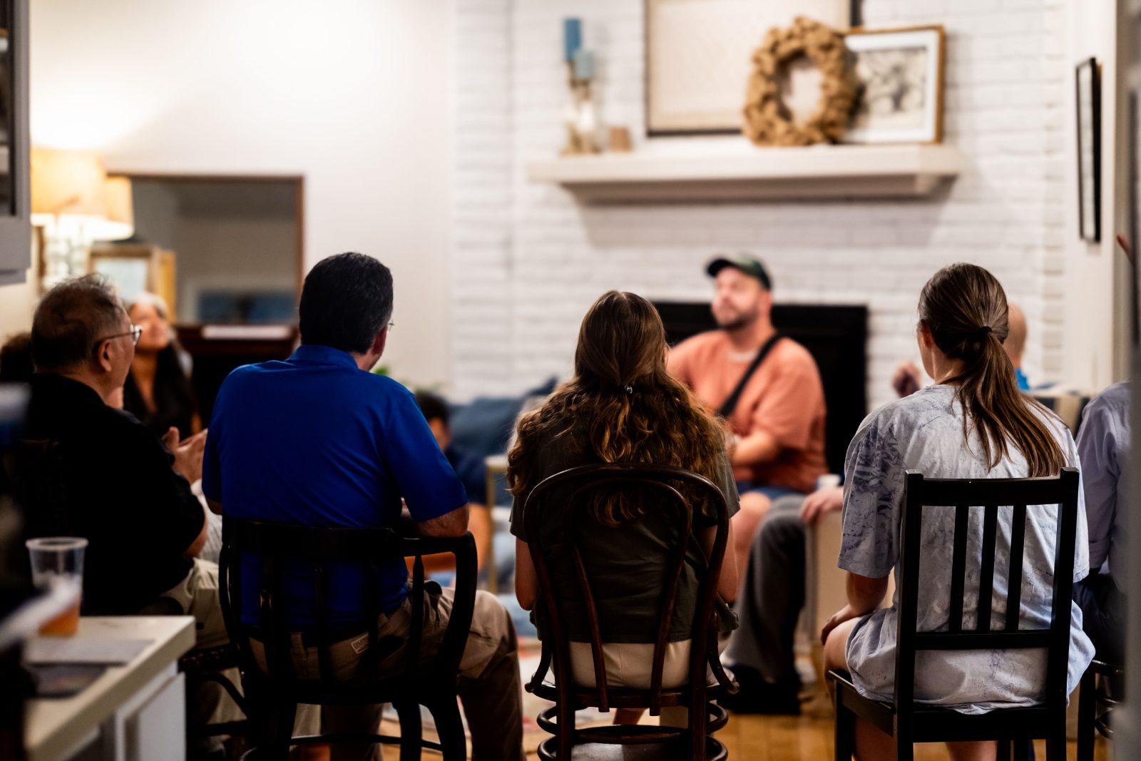 A group session in a living room